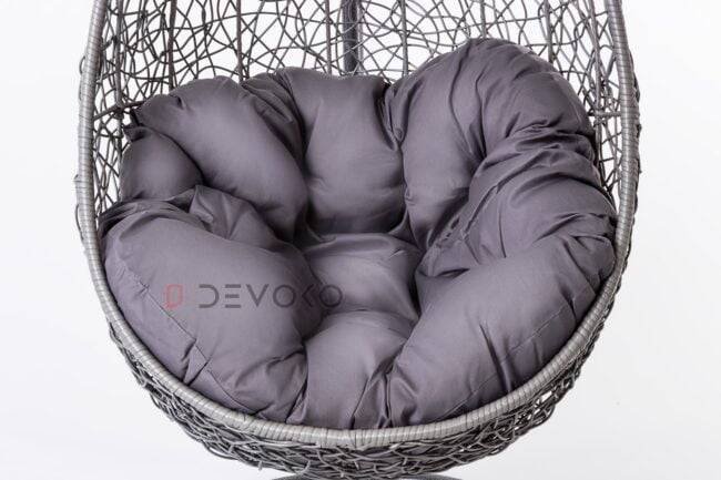 Single Seater Rattan & Wicker Swing (Grey) - Image 3