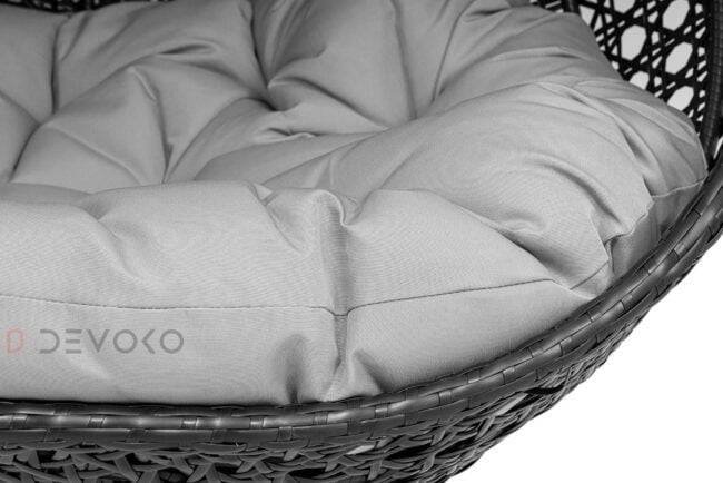 Double Seater Rattan & Wicker Swing (Black & Grey) - Image 4