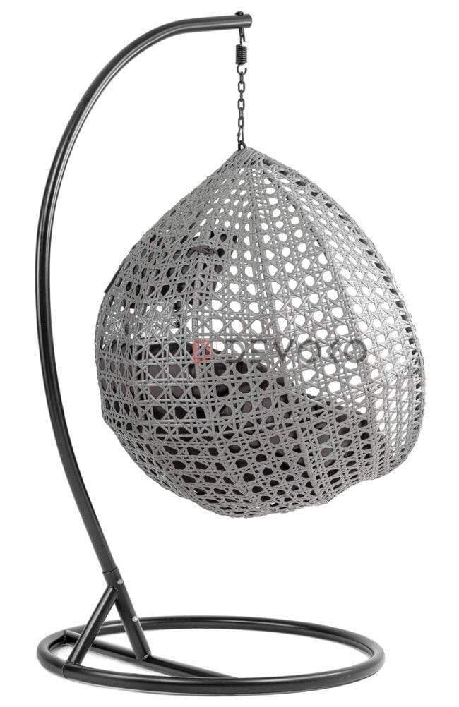 Single Seater Rattan & Wicker Swing (Grey) - Image 4