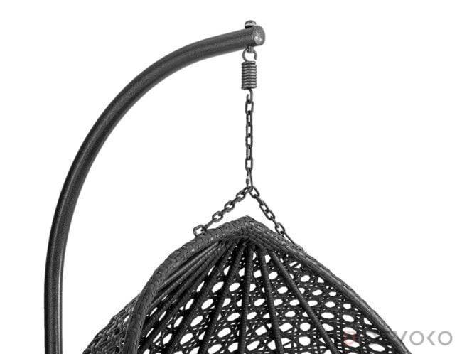 Double Seater Rattan & Wicker Swing (Black & Grey) - Image 5