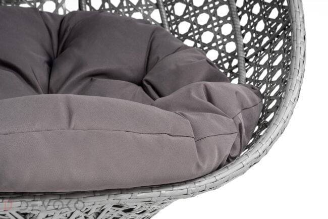 Single Seater Rattan & Wicker Swing (Grey) - Image 5