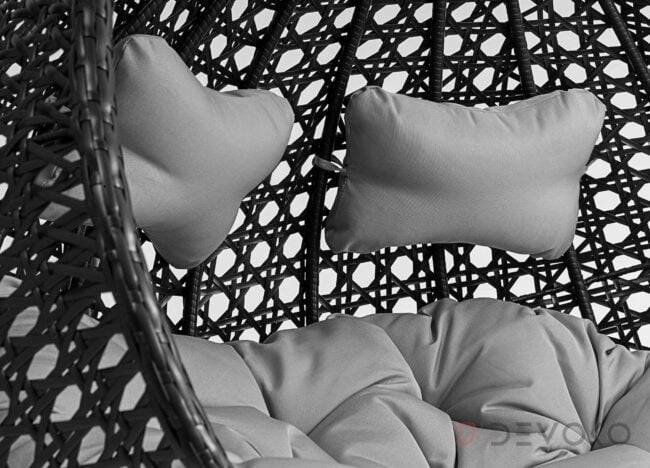 Double Seater Rattan & Wicker Swing (Black & Grey) - Image 6
