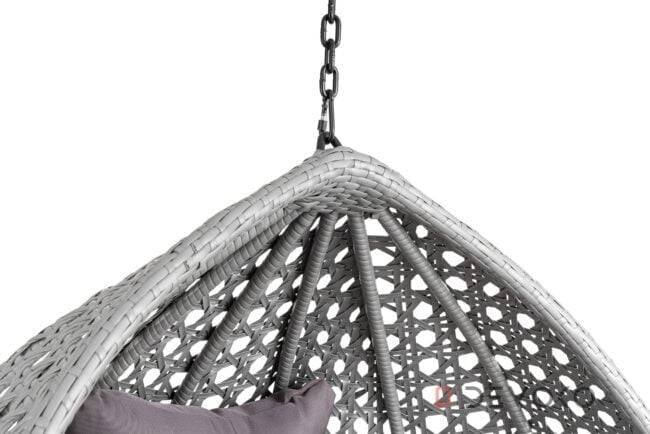 Single Seater Rattan & Wicker Swing (Grey) - Image 6