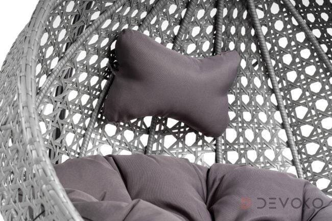 Single Seater Rattan & Wicker Swing (Grey) - Image 7