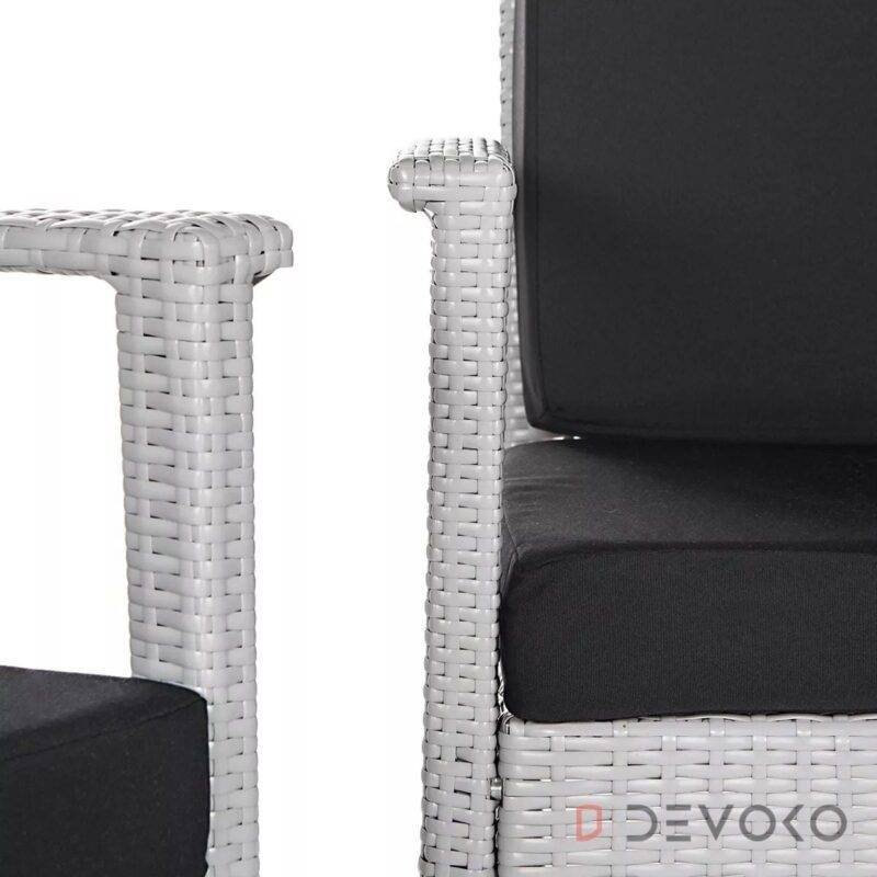 DEVOKO Patio Sofa Furniture Set with Cushion(White & Black) - Image 4