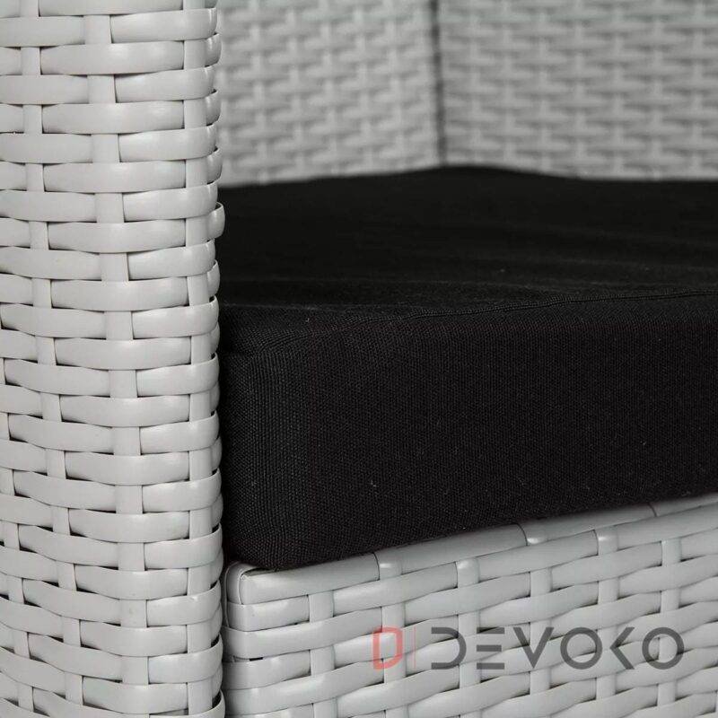 DEVOKO Patio Sofa Furniture Set with Cushion(White & Black) - Image 5