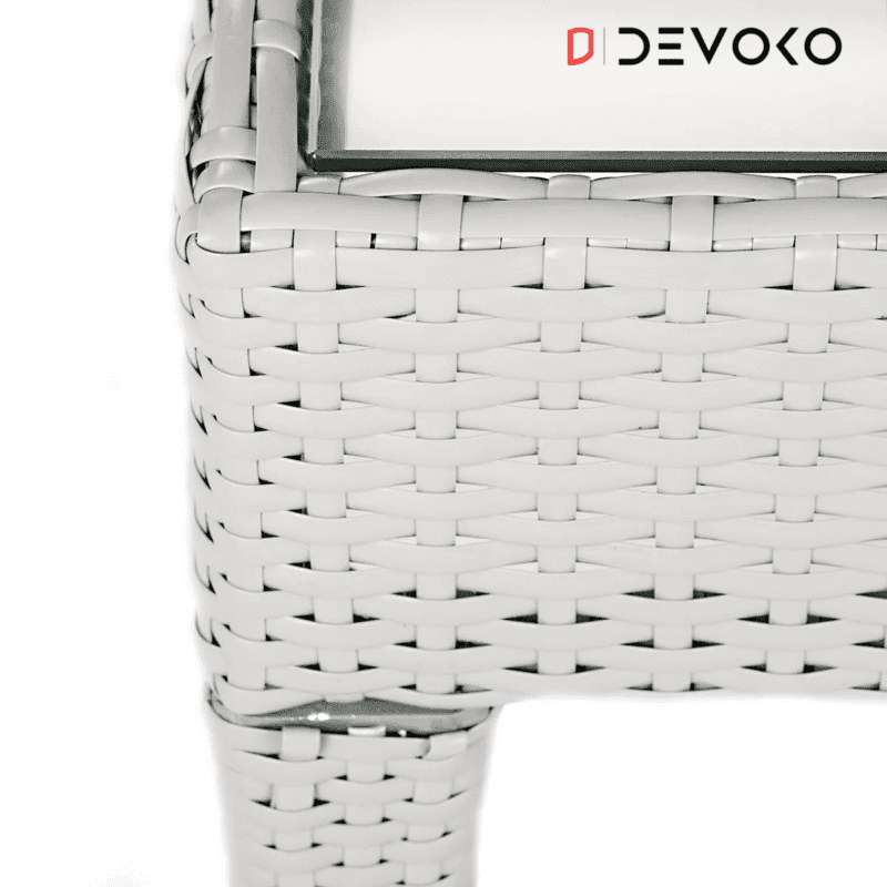 DEVOKO Patio Sofa Furniture Set with Cushion(White & Black) - Image 6