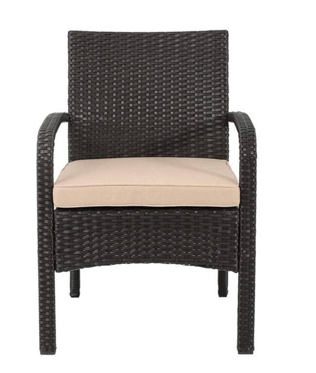 DEVOKO 4-Piece Waterproof Wicker Patio Furniture Set - Dark Brown & Beige - Image 2