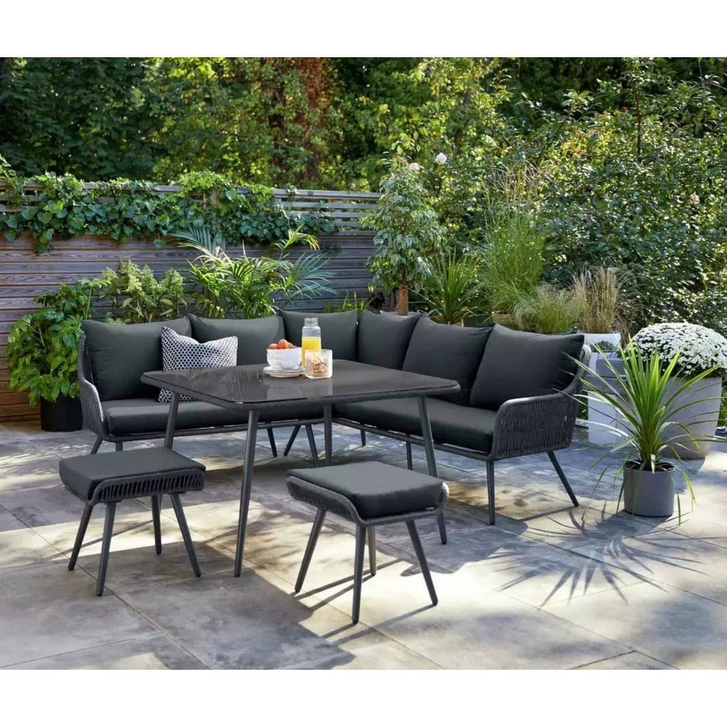 L Shape Sofa Set (Black)