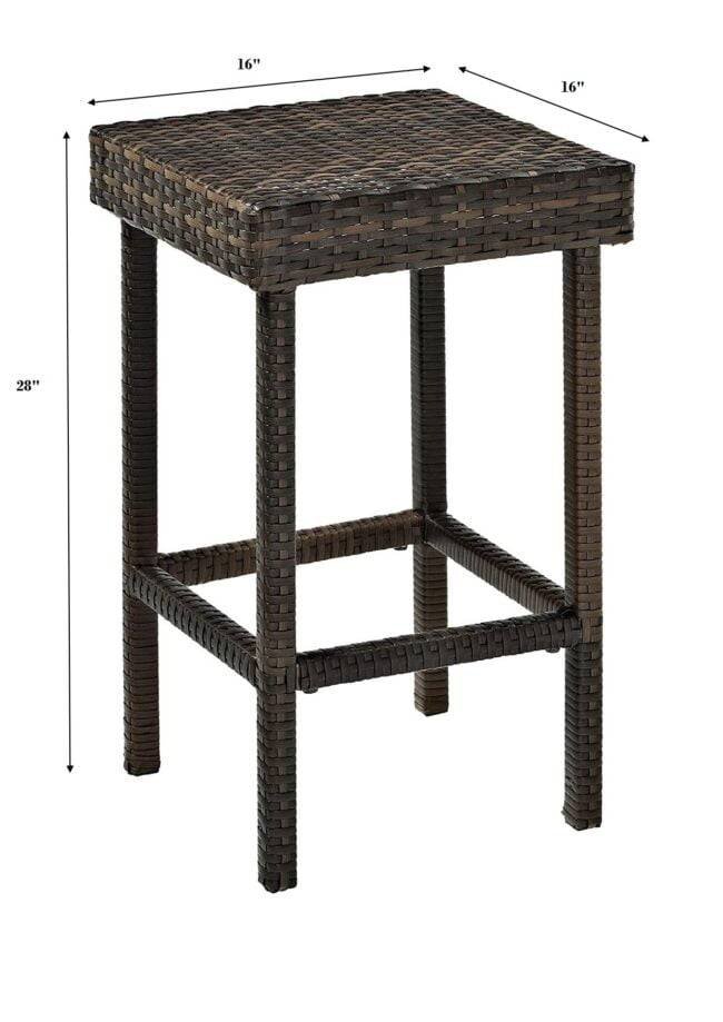 5-Piece Rattan Wicker Patio Bar Set(Dark Brown) - Image 3