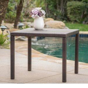 Patio Wicker Coffee Table (Dark Brown)