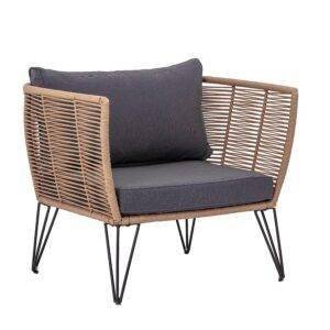 Outdoor Patio Sofa (Beige and Dark Grey)