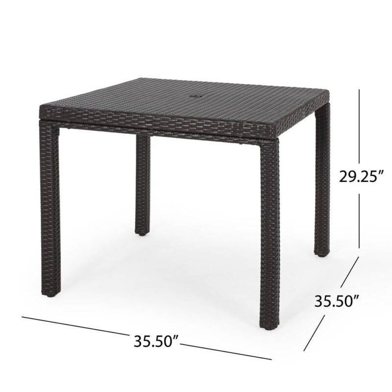 Patio Wicker Coffee Table (Dark Brown) - Image 2
