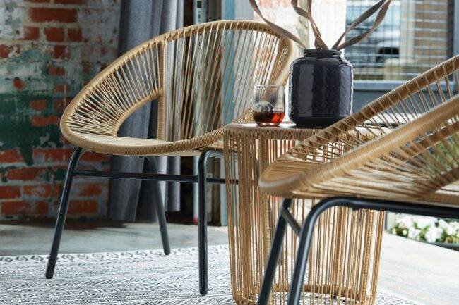 DEVOKO Indoor/Outdoor Rope Bistro Set 3-Piece (Beige) - Image 6
