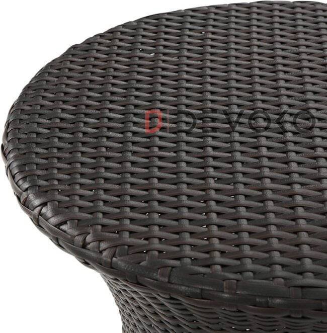 DEVOKO Round Wicker Patio End Table - Image 3