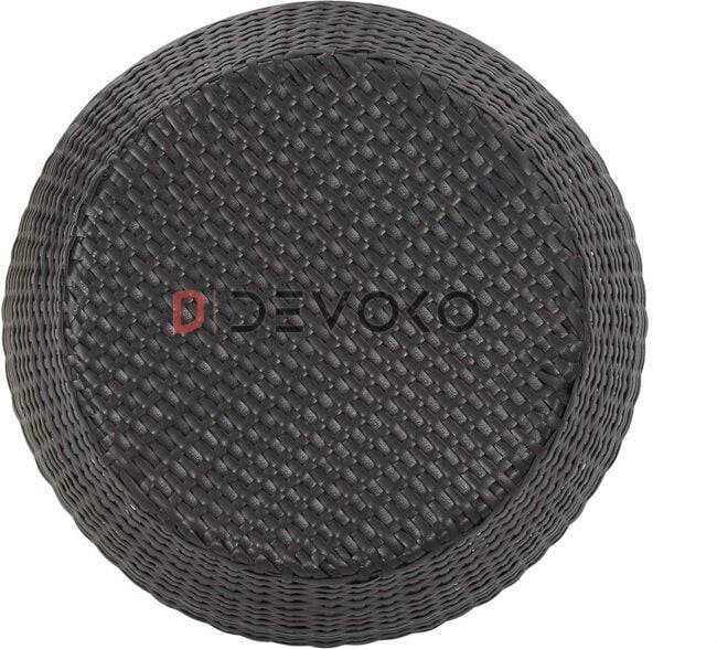 "Dark Brown Rattan Damru Accent Table for Patio, Lightweight & Sturdy" - Image 3