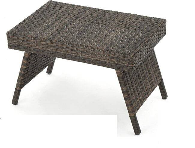 3-Piece Adjustable Rattan Wicker Chaise Lounge Set with Sky Blue Cushion (Dark Brown) - Image 6