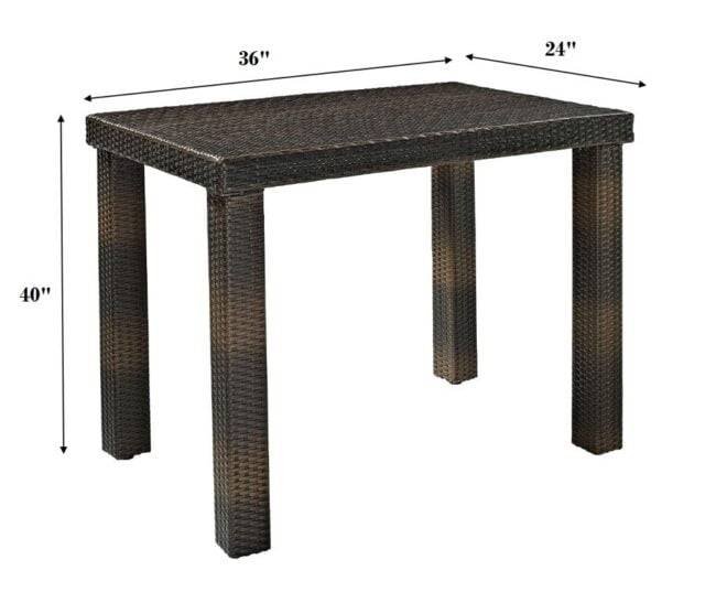 5-Piece Rattan Wicker Patio Bar Set(Dark Brown) - Image 2