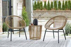 DEVOKO Indoor/Outdoor Rope Bistro Set 3-Piece (Beige)