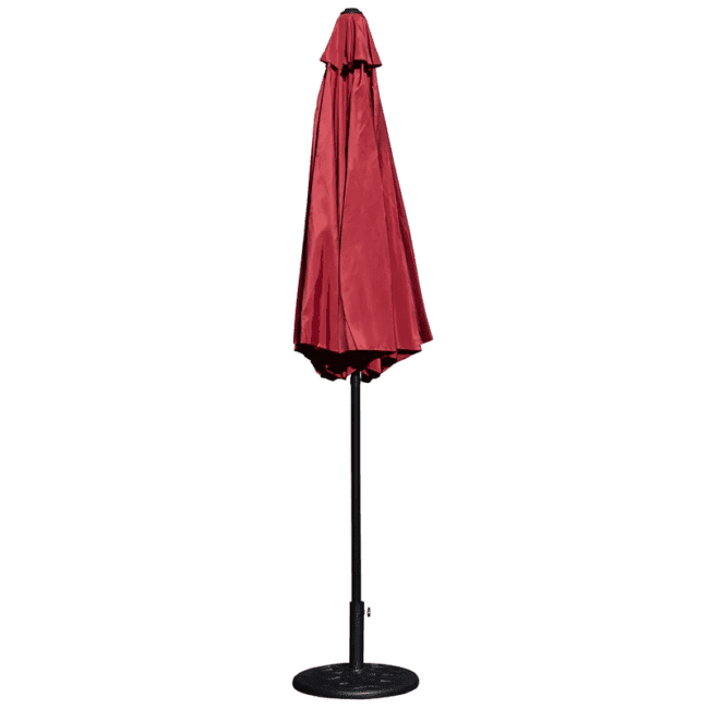9ft Outdoor Round Waterproof Patio Umbrella with Centre Pole Stand Ideal for Garden & Balcony (Red) - Image 7