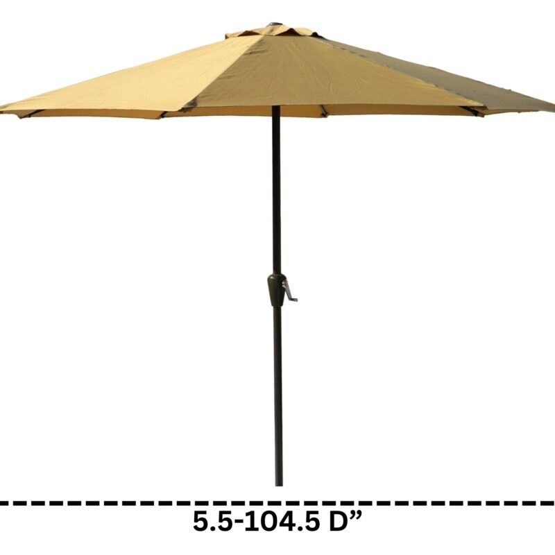 9ft Beige Color Outdoor Patio Umbrella UV-Resistant with Centre Pole Stand Ideal for Garden, Beach & Cafe - Image 3