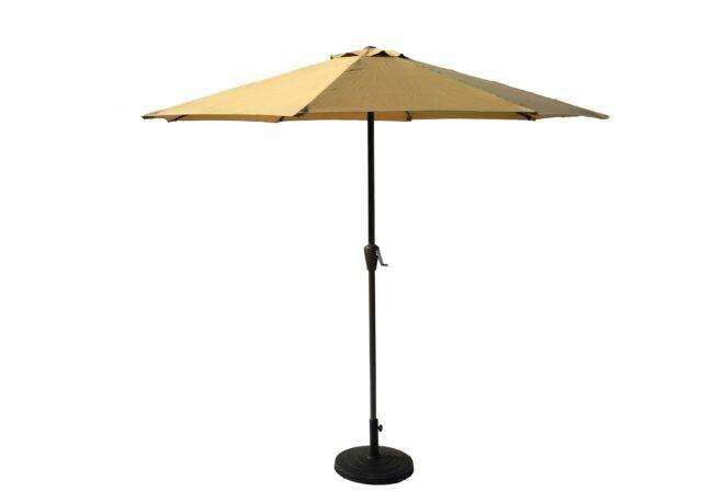9ft Beige Color Outdoor Patio Umbrella UV-Resistant with Centre Pole Stand Ideal for Garden, Beach & Cafe - Image 2