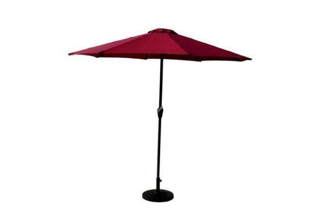 9ft Outdoor Round Waterproof Patio Umbrella with Centre Pole Stand Ideal for Garden & Balcony (Red) - Image 2