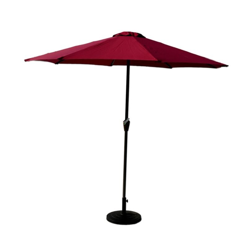 9ft Outdoor Round Waterproof Patio Umbrella with Centre Pole Stand Ideal for Garden & Balcony (Red) - Image 2