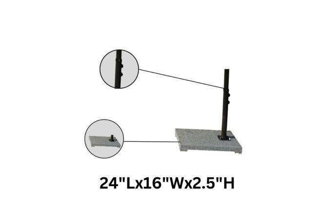 9 Ft Outdoor Offset Cantilever Umbrella with Marble Base & Crank Handle for Poolside Area (Green) - Image 4