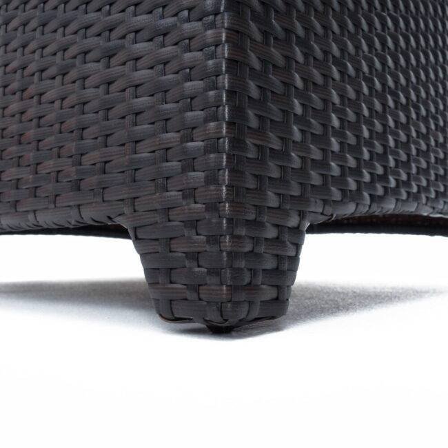 L-Shape Wicker Rattan Waterproof Outdoor Sectional Sofa with Side and Center Table (Dark Brown & Orange) - Image 3