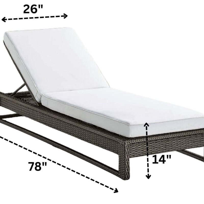 Outdoor Wicker Adjustable Lounge Chair (Dark Brown & Off-white) - Image 2