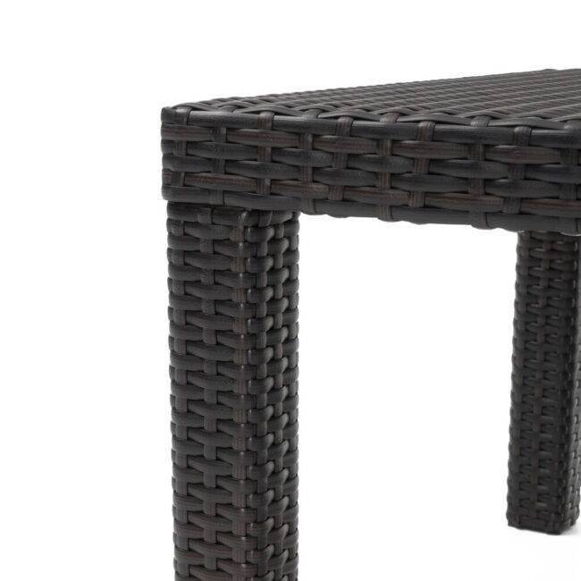 Rattan Waterproof Outdoor 9 Seater Sectional Sofa Set with Side and Center Table(Dark Brown & Green) - Image 4