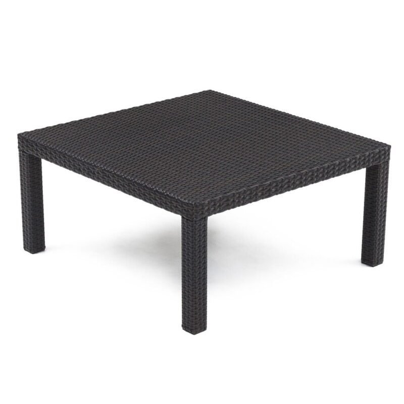 Outdoor Wicker 9 Seater Sectional Sofa Conversation Set with Side and Center Table (Dark Brown & Red) - Image 5