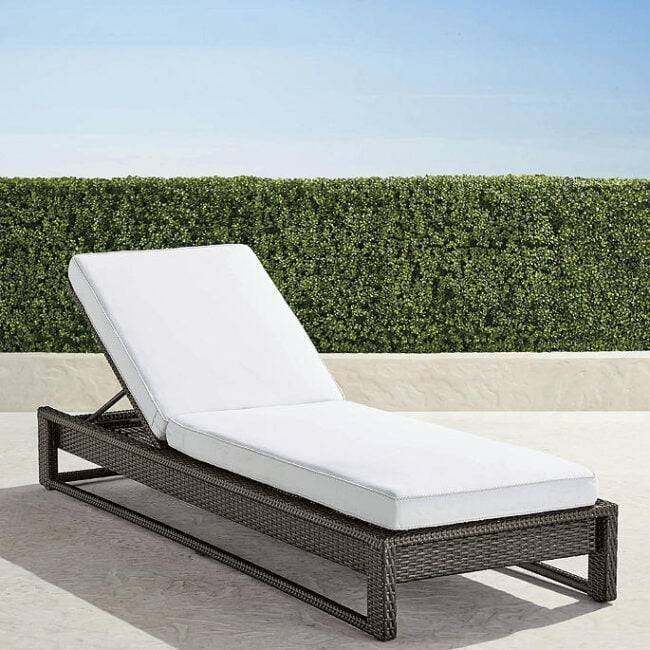 Outdoor Wicker Adjustable Lounge Chair (Dark Brown & Off-white) - Image 4