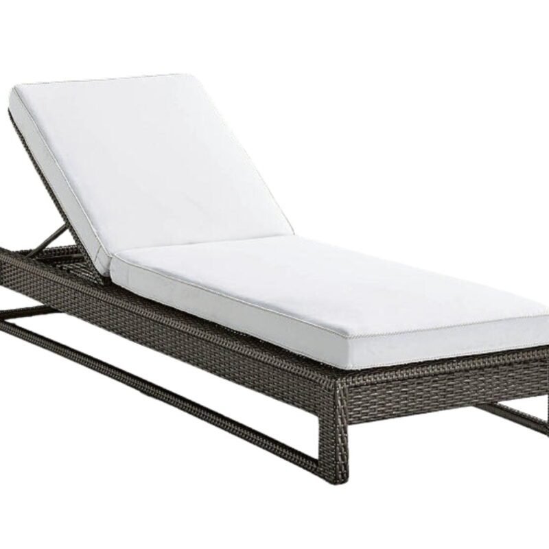 Outdoor Wicker Adjustable Lounge Chair (Dark Brown & Off-white) - Image 3