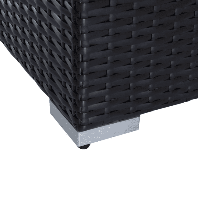Outdoor Rattan Wicker Furniture for Garden Patio Terrace All Weather Proof Black & Cream - Image 7