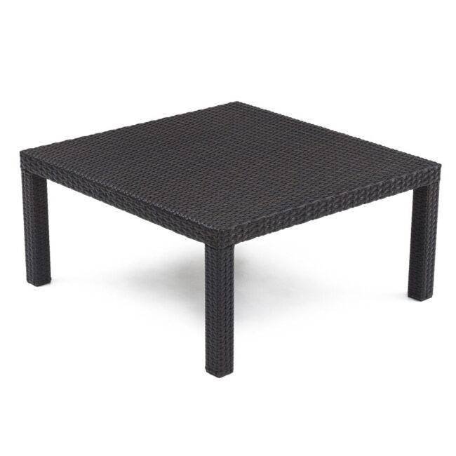 L-Shape Wicker Rattan Waterproof Outdoor Sectional Sofa with Side and Center Table (Dark Brown & Orange) - Image 4