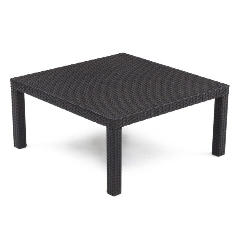 L-Shape Wicker Rattan Waterproof Outdoor Sectional Sofa with Side and Center Table (Dark Brown & Orange) - Image 4
