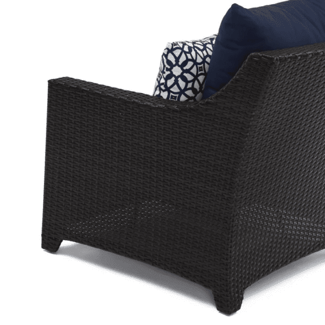 Dark Brown 3-Seater Outdoor Rattan Wicker Loveseat Couch Furniture with Waterproof Cushioned Sofa and Center Table - Image 5