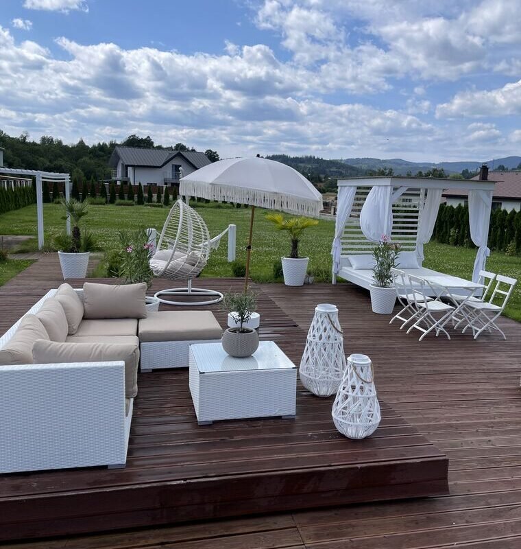 3 Piece Patio Wicker Sofa Set with Coffee Table & Ottoman(White & Cream) - Image 3