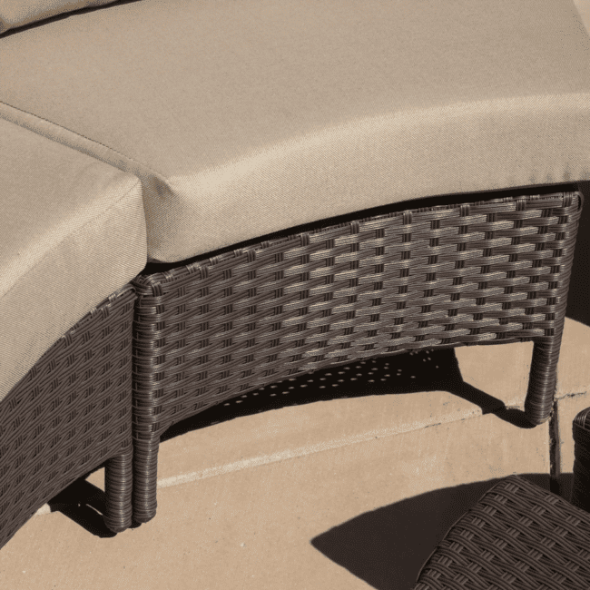 10 Piece Oval Shape Outdoor Wicker Patio Furniture (Dark Brown & Dark Cream) - Image 4