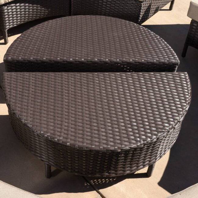 10 Piece Oval Shape Outdoor Wicker Patio Furniture (Dark Brown & Dark Cream) - Image 6