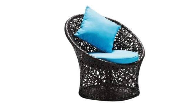 Black & Sky Blue 3-Piece Rattan Patio Set - Image 3