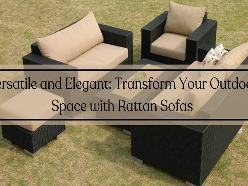 5 Piece Outdoor HDPE Wicker Sectional Sofa Conversation Set with Center Table and Ottoman(Black & Cream) - Image 3