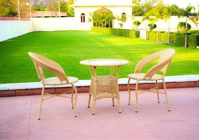 Outdoor Rattan Chair & Table Set Furniture