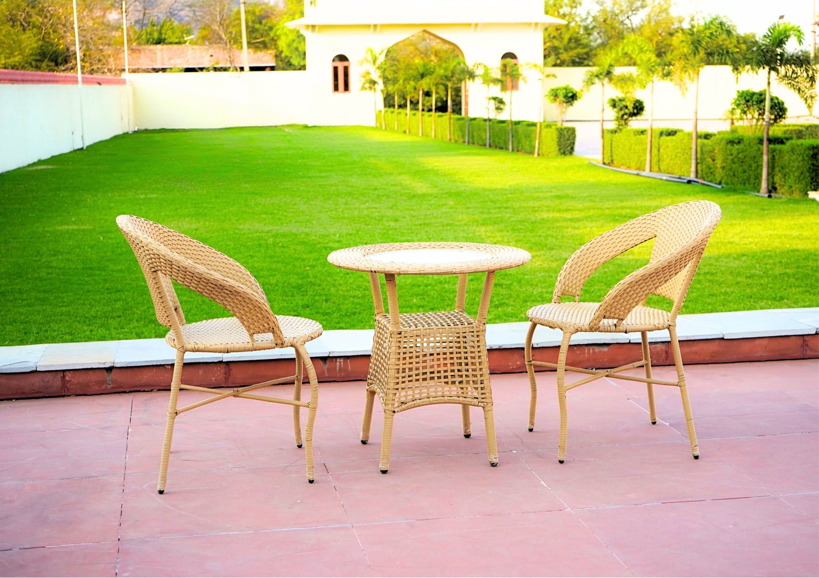 Outdoor Rattan Chair & Table Set Furniture
