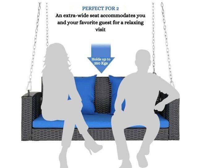 Outdoor Wicker Handing Furniture Blue