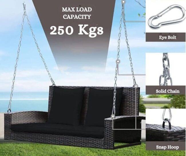 outdoor wicker hanging furniture black