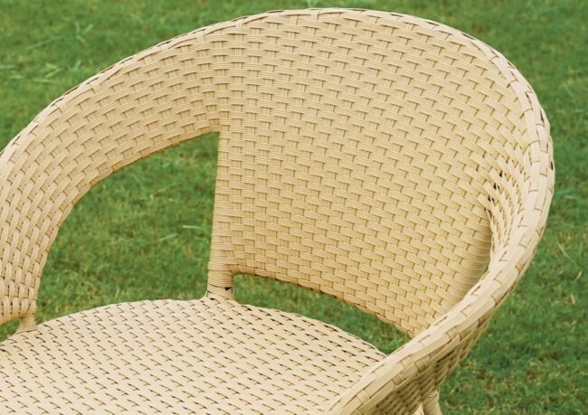 Outdoor Wicker All Weather Patio Dining Chair(Beige) - Image 3