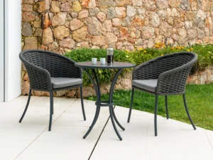3-Piece Outdoor Rope Patio Set (Grey)